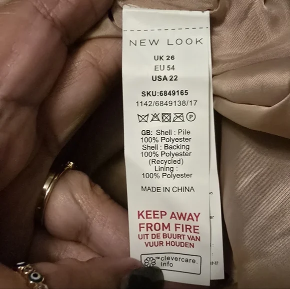 🆕️New look teddy shop coat Size US 22 - Picture 6 of 6